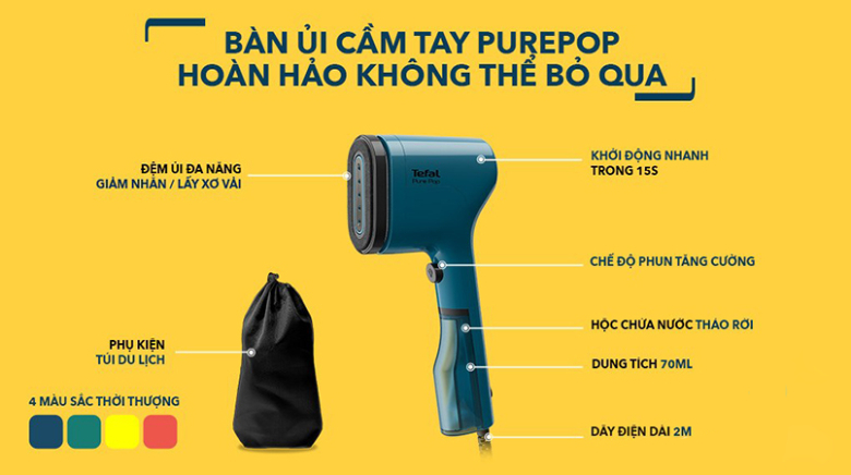 Bàn ủi hơi nước cầm tay Tefal DT2020E1 - 5