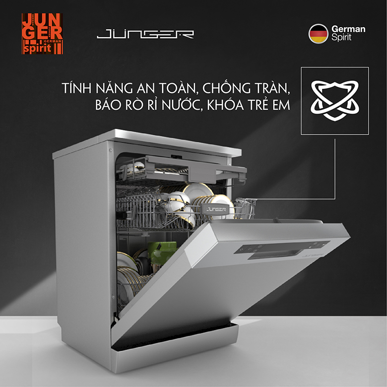 Máy rửa bát đĩa Junger DWJ-600 - Trang bị hệ thống tiện lợi, thông minh