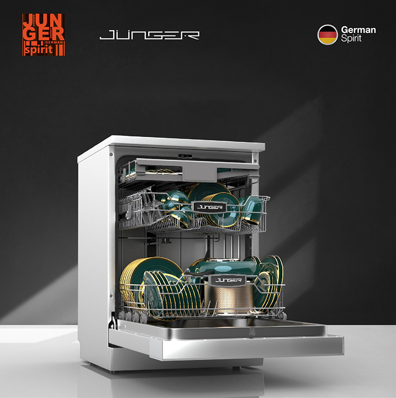 Máy rửa bát đĩa Junger DWJ-600 - Dung tích lớn phù hợp cho gia đình từ 3 - 4 người