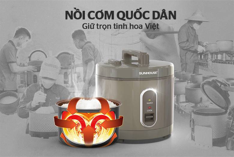 Nồi cơm điện Sunhouse 1.8 lít SHD8631-2
