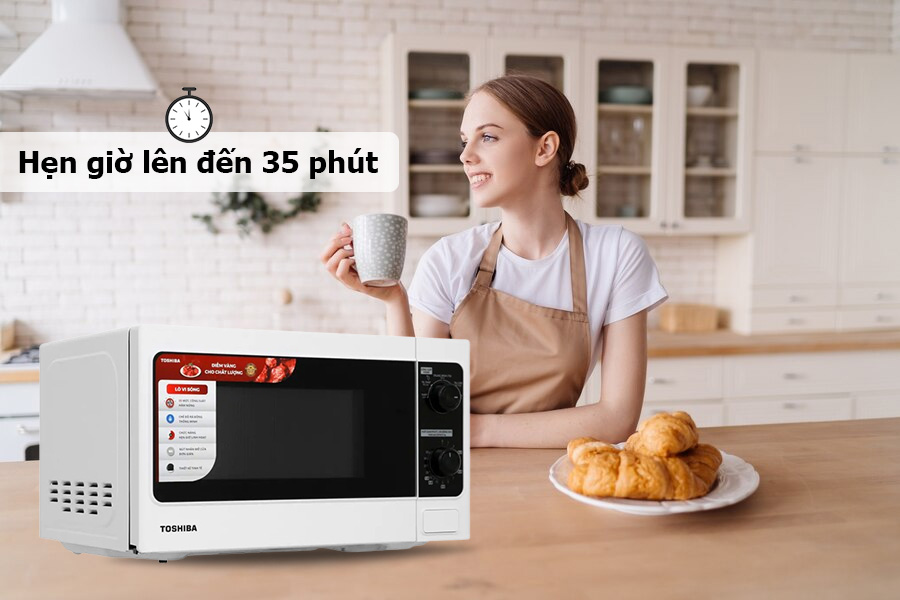 Lò vi sóng Toshiba ER-SM20(W1)VN 20L - Chức năng hẹn giờ tiện dụng