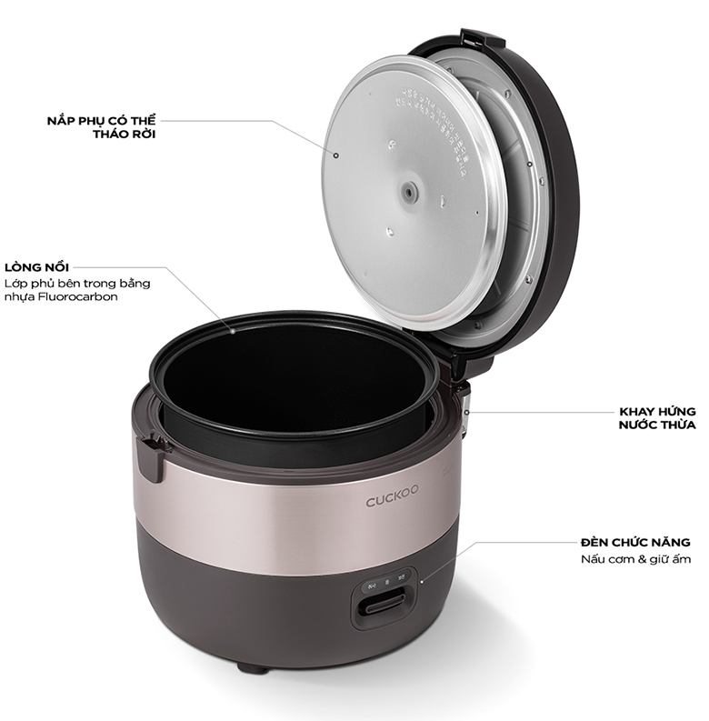Nồi Cơm Điện Cơ Cuckoo CR-1755 3.06L nói đến các bộ phận cơ bản