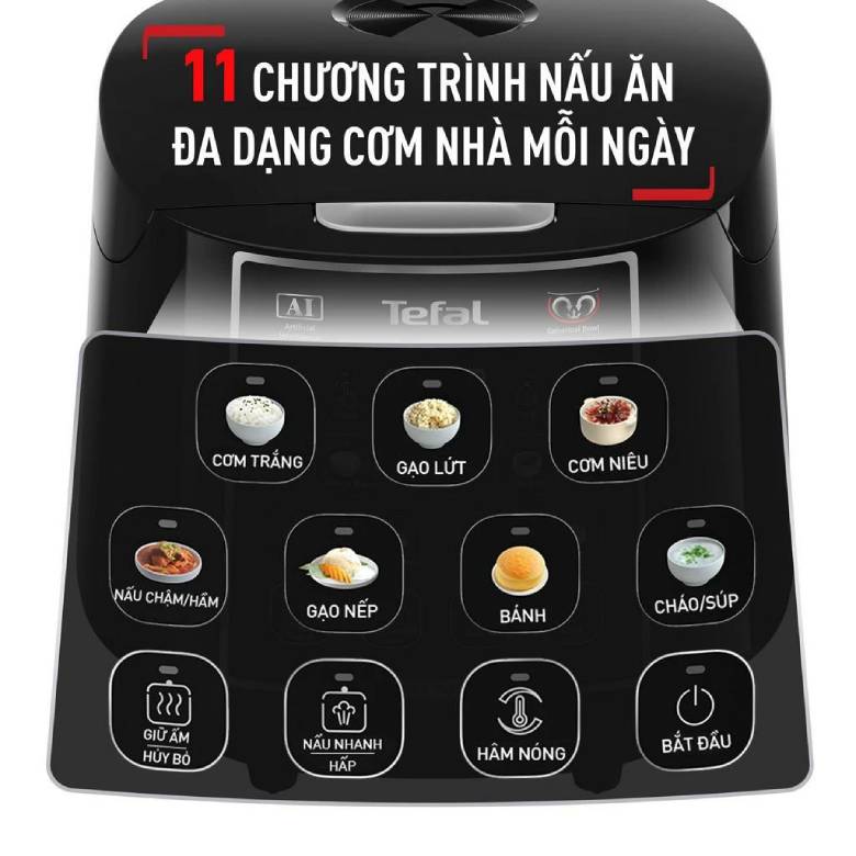  Nồi cơm điện tử Tefal RK737868 có bảng điều khiển bằng tiếng Việt