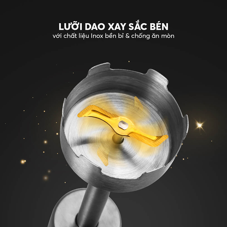 Máy xay cầm tay Elmich HBE-8666 - Lưỡi dao bằng Inox 304 sắc bén và bền bỉ