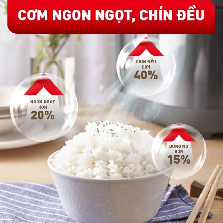 Nồi cơm điện tử Tefal RK818A68 1.8L cơm nở ngon hơn
