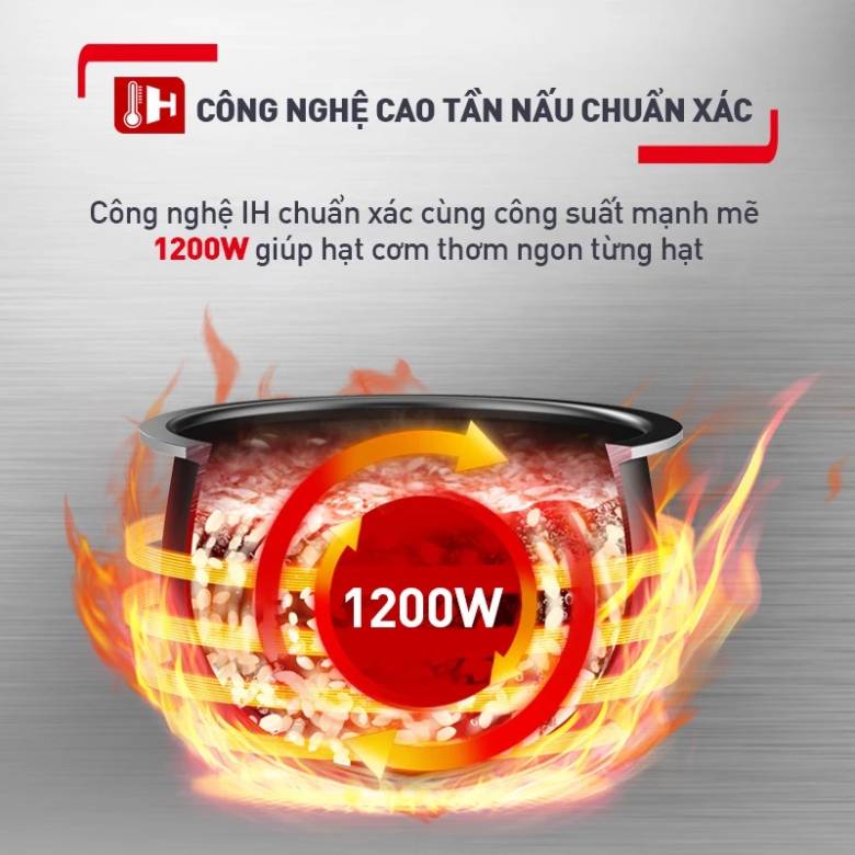 Nồi cơm điện Tefal RK818A68 1.8L công suất 1200W