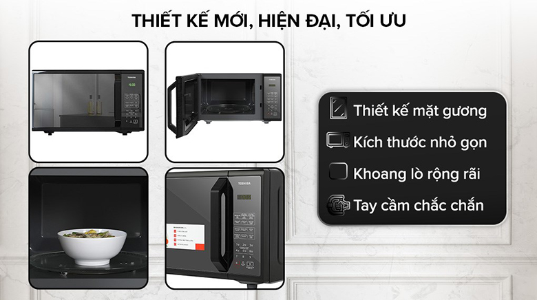 Lò vi sóng Toshiba MM-EM25PE(BM) 25L - Thiết kế nhỏ gọn và tiện dụng