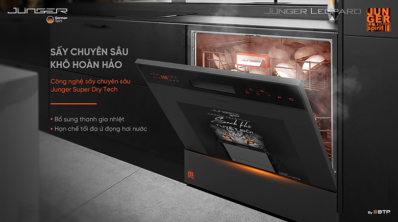 Máy rửa bát độc lập Junger Leopard DWJ-103 - Công nghệ sấy nóng Junger Super Dry Tech