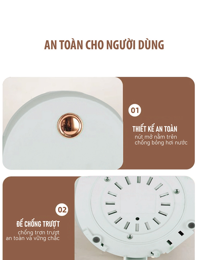 Nồi cơm điện Sowun 0.8 lít SW699 - Trang bị nhiều tính năng tiện lợi, an toàn