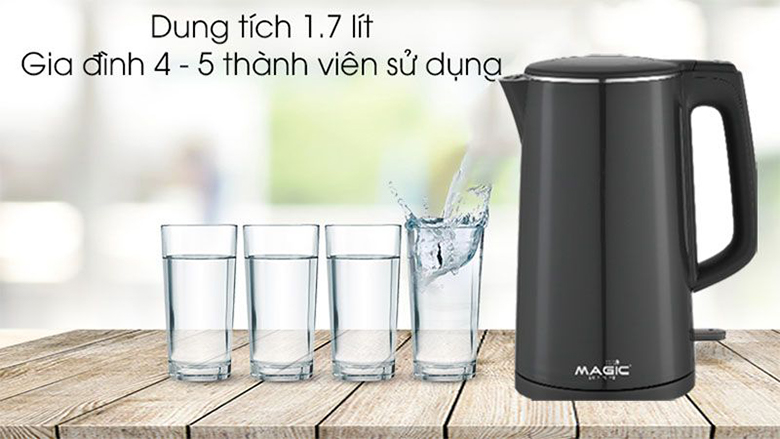 Ấm siêu tốc Magic 1.7 lít AC-40 - Công suất mạnh mẽ cùng dung tích lớn