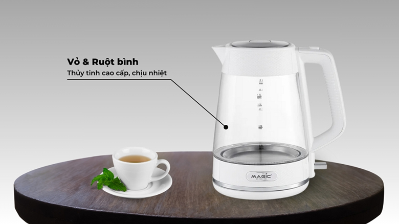 Ấm siêu tốc Magic 1.7 lít AC-41 - Vỏ và ruột bình được làm bằng chất liệu cao cấp