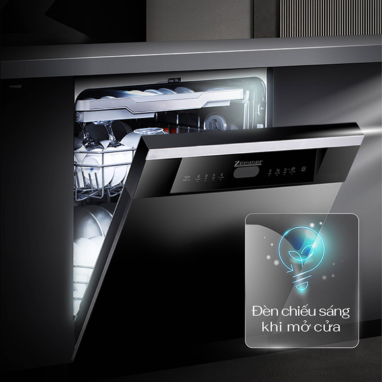Máy rửa bát Zemmer DWZ950IS - Trang bị đèn chiếu sáng tự động