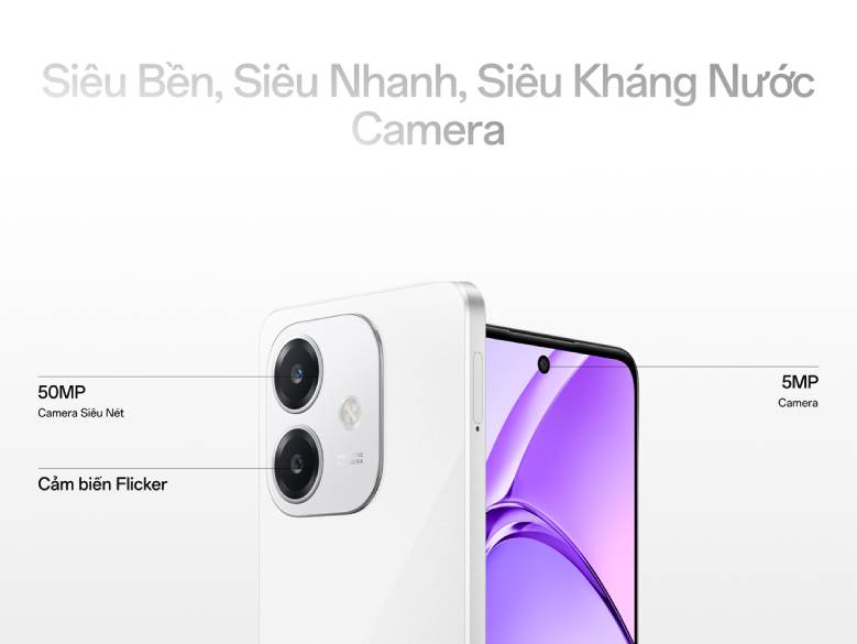 Điện thoại OPPO A3 8/256GB Trắng CPH2669 - Camera sắc nét