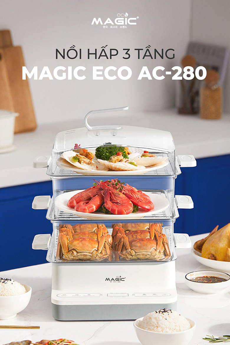 Nồi hấp 3 tầng AC-280 Magic Eco