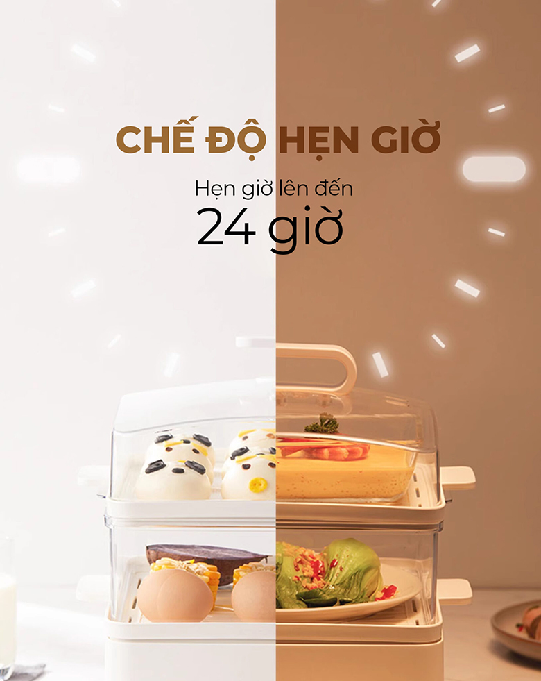 Nồi hấp 3 tầng AC-280 Magic Eco - Chức năng hẹn giờ linh hoạt và tiện lợi 