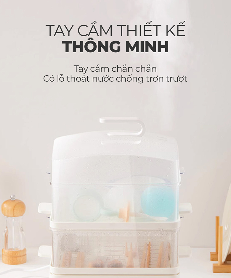 Nồi hấp 3 tầng AC-280 Magic Eco - Thiết kế tay cầm thông minh