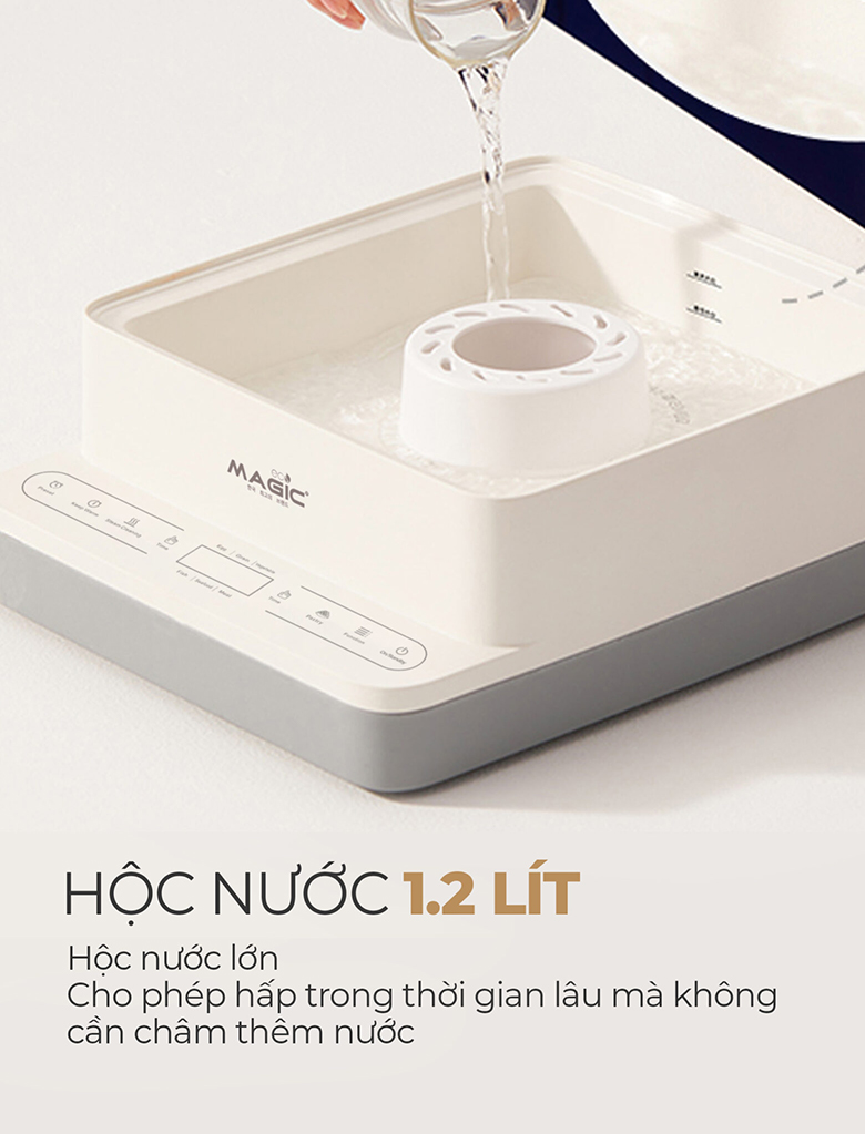 Nồi hấp 3 tầng AC-280 Magic Eco - Hộc nước dung tích lớn 1.2 lít