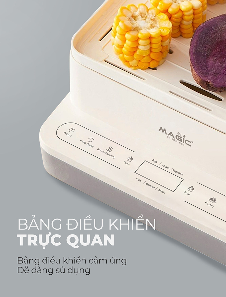 Nồi hấp 3 tầng AC-280 Magic Eco - Bảng điều khiển trực quan