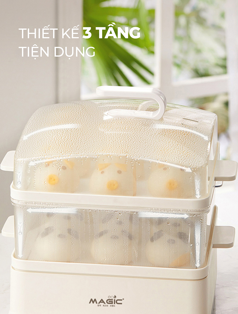 Nồi hấp 3 tầng AC-280 Magic Eco - Thiết kế hiện đại