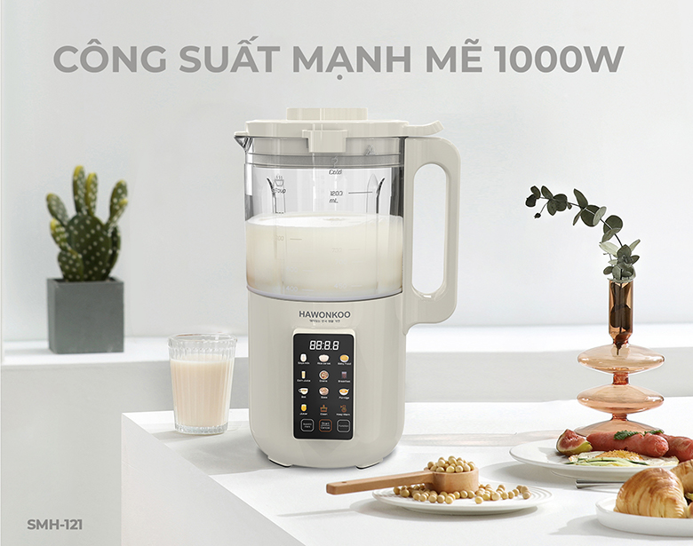 Máy sữa hạt Hawonkoo SMH-121 PK - Trang bị công suất mạnh mẽ 1000W