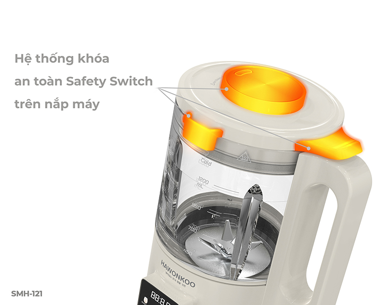Máy sữa hạt Hawonkoo SMH-121 PK - Trang bị hệ thống khóa an toàn