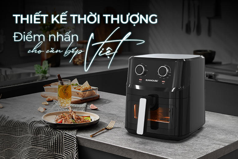 Nồi chiên kd Sunhouse SHD4030 6.5L - Thiết kế sang trọng và dung tích lớn