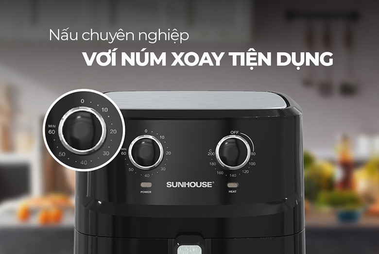 Nồi chiên kd Sunhouse SHD4030 6.5L - Dễ dàng điều chỉnh nhiệt độ và thời gian