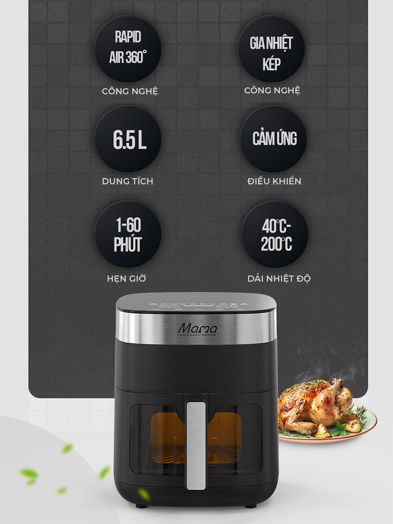 Nồi chiên kd 6.5L Sunhouse SHD4092 - Trang bị tính năng an toàn