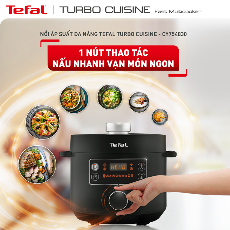 Nồi áp suất điện Tefal 5L CY754830 - Giao diện trực quan dễ sử dụng