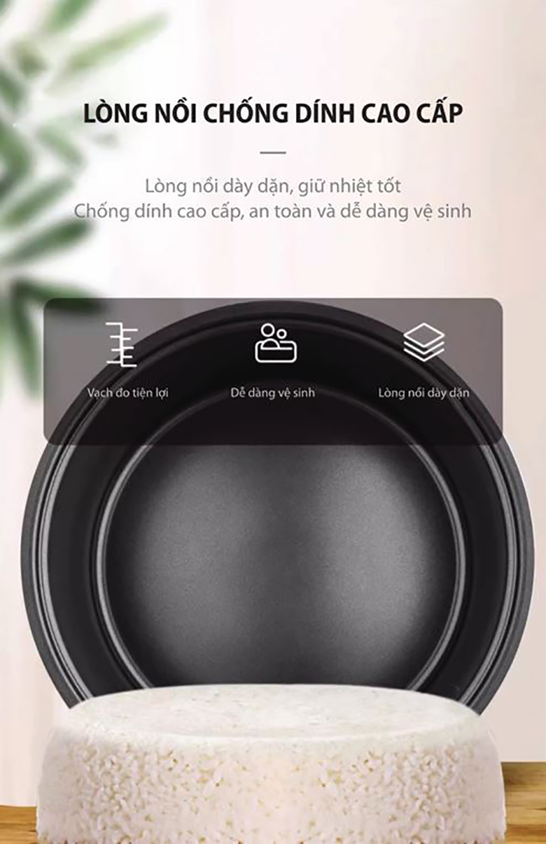 Nồi cơm công nghiệp Sowun 5.5L SW6955 - Lòng nồi phủ chống dính cao cấp