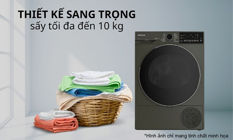 Máy sấy Hitachi Inverter 10 kg TD-100XFVEM có thiết kế hiện đại, dễ dàng sử dụng