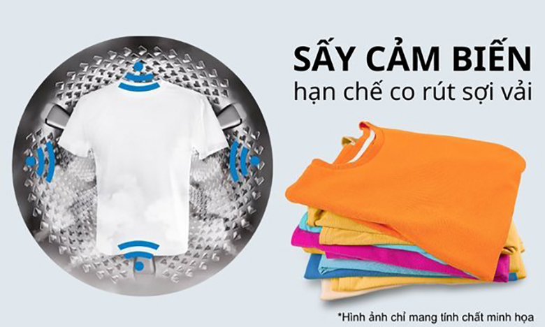 Máy sấy Hitachi TD-100XFVEM có công nghệ sấy cảm biến hạn chế co rút vải