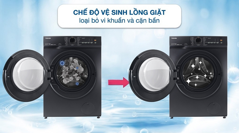 Máy giặt sấy Toshiba Inverter giặt 10.5 kg TWD-T21BU115UWV(MG) - Tự vệ sinh lồng giặt loại bỏ vi khuẩn và cặn bám