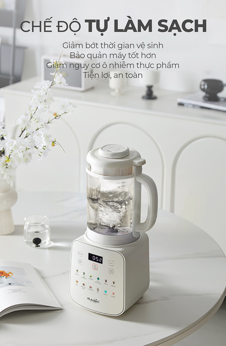 Máy xay sữa hạt Magic AC-143 - Chế độ tự làm sạch 