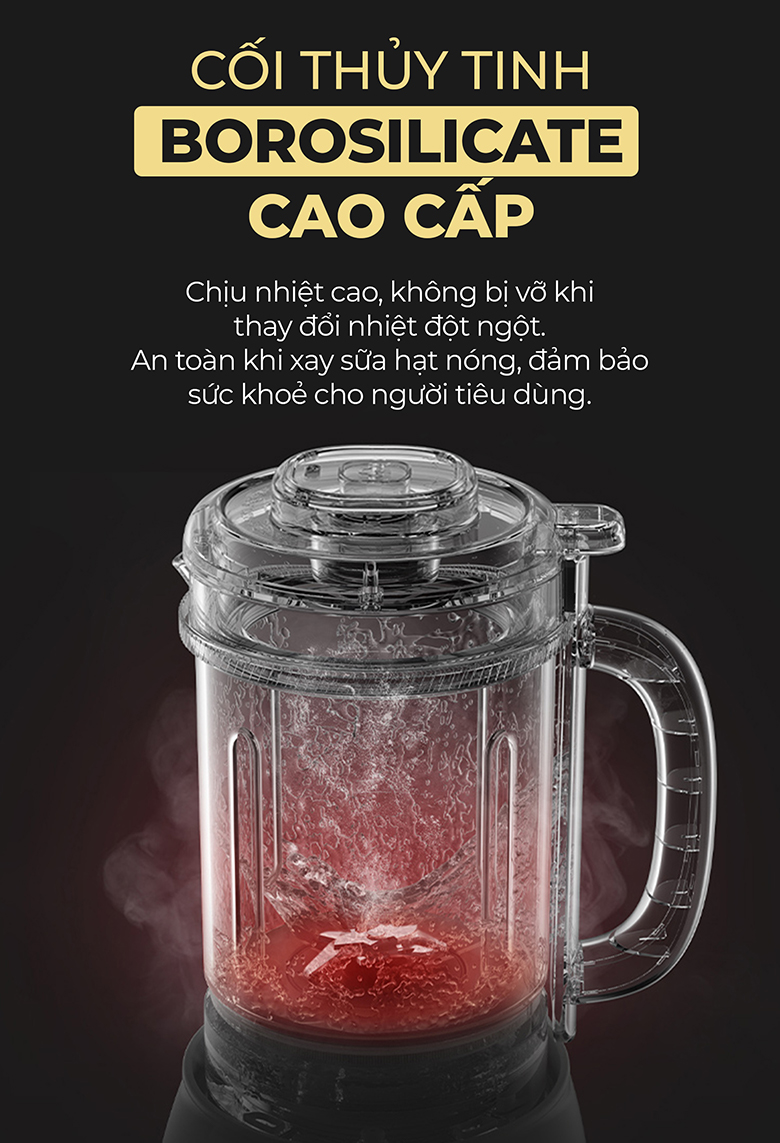 Máy xay sữa hạt Magic AC-143 - Cối thủy tinh bền bỉ và an toàn