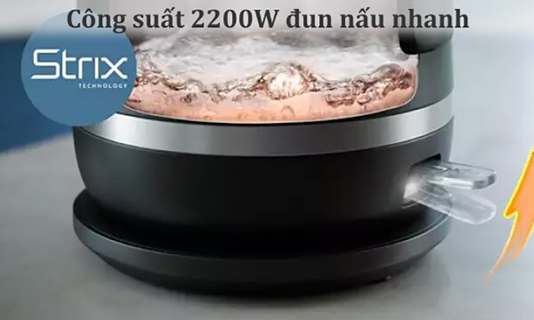 Ấm siêu tốc 1.7L Philips HD939590 - Công suất 2200W đun sôi nhanh chóng