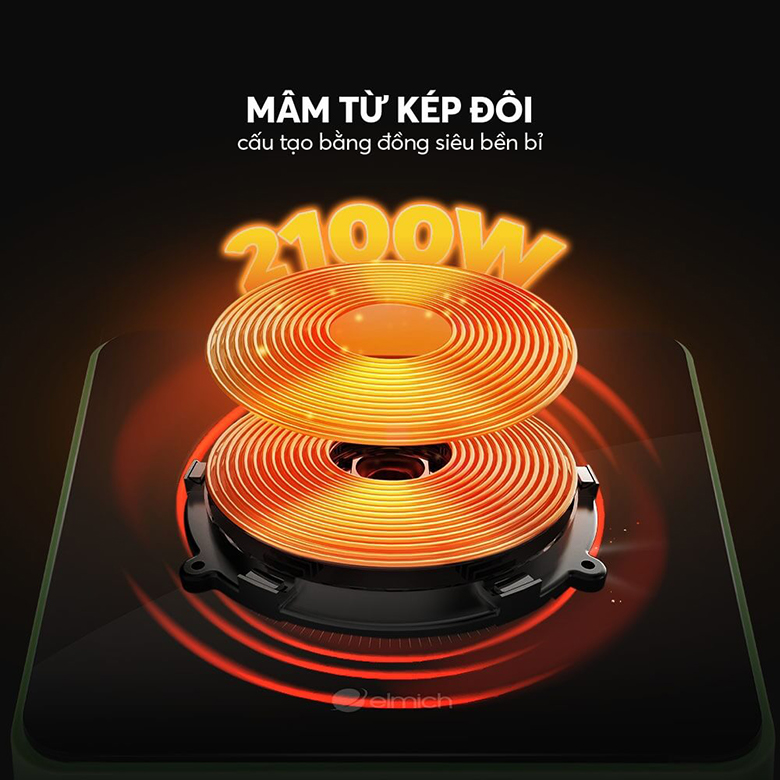Bếp từ đơn Elmich ICE-3879PG - Mâm từ kép bằng đồng