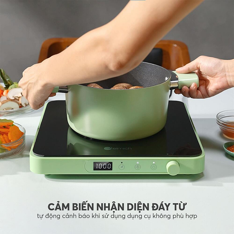 Bếp từ Elmich ICE-3879MG - Cảm biến nhận diện đáy từ
