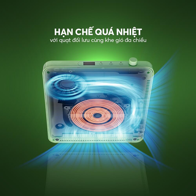 Bếp từ Elmich ICE-3879AW - Quạt đối lưu lớn hạn chế nhiệt quá lâu khi đun