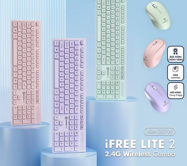 CÁC MÀU Bàn phím và chuột không dây MicroPack iFREE LITE 2