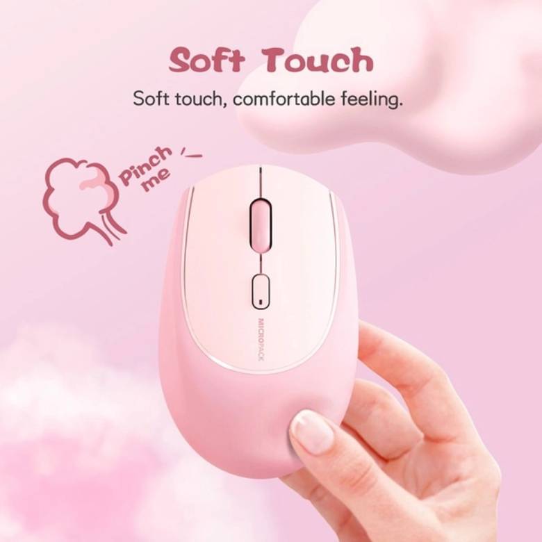  Chuột không dây MicroPack Soft Silicone Lifestyle MS-201W-PK hồng - chất liệu mềm mại