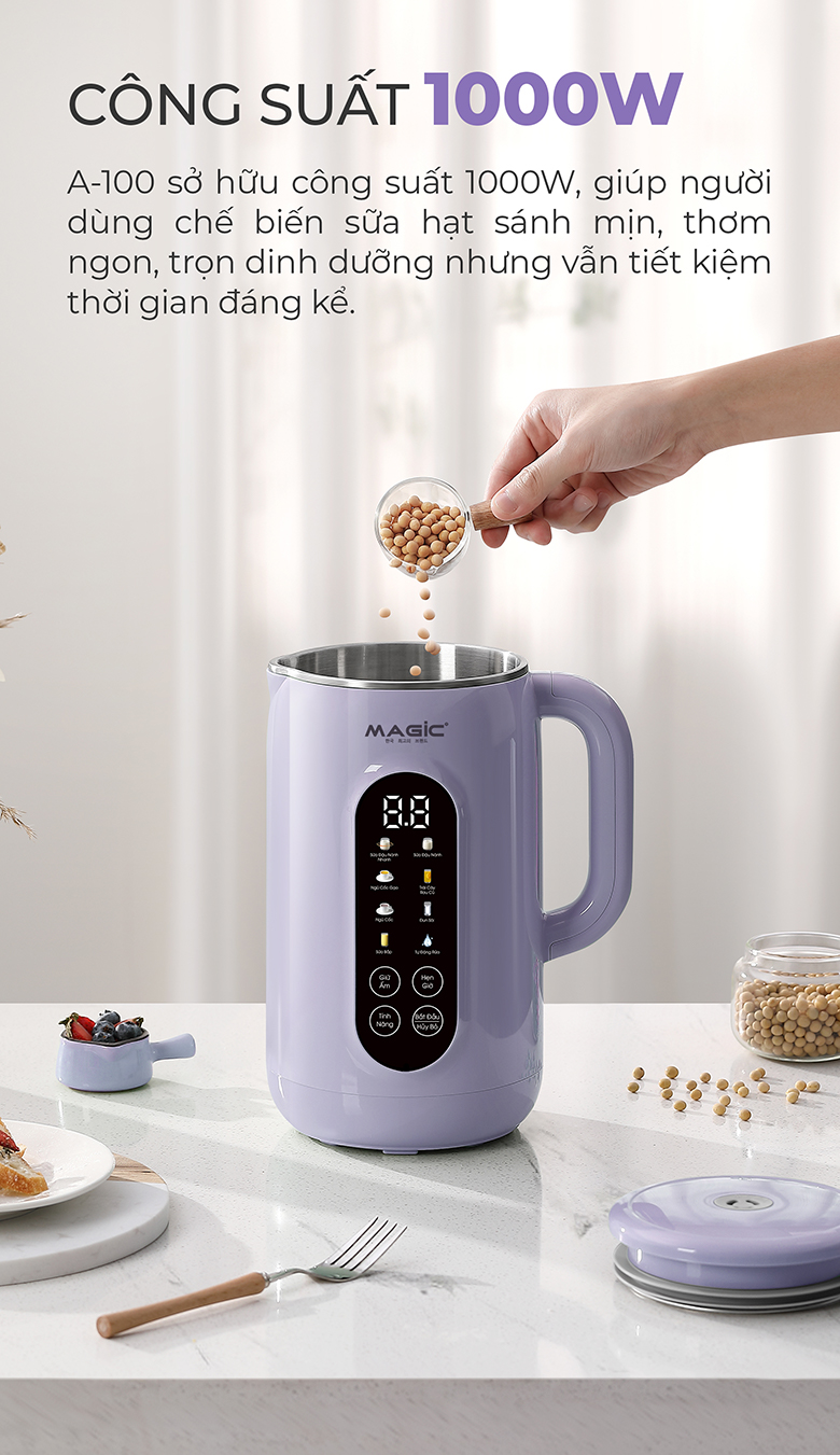 Máy xay sữa hạt MAGIC Eco 1.2 lít A-100 - Công suất lớn 1000W