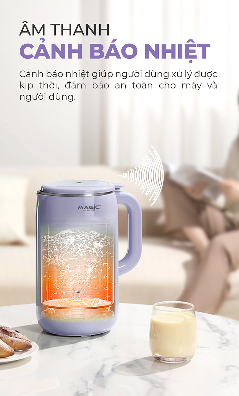 Máy xay sữa hạt MAGIC Eco 1.2 lít A-100 - Tự động phát cảnh báo khi quá nhiệt
