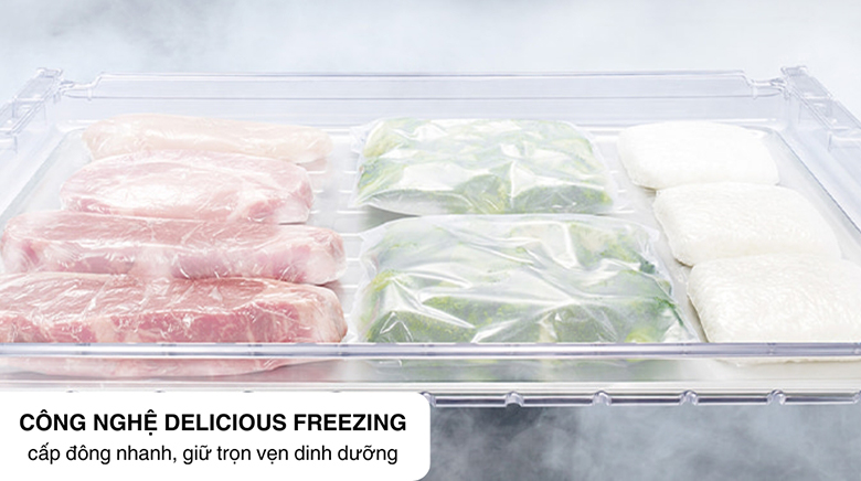 Tủ lạnh Hitachi Inverter 617 lít R-HW620RV(X) - Bảo quản thực phẩm lâu hơn với công nghệ cấp đông Delicious Freezing