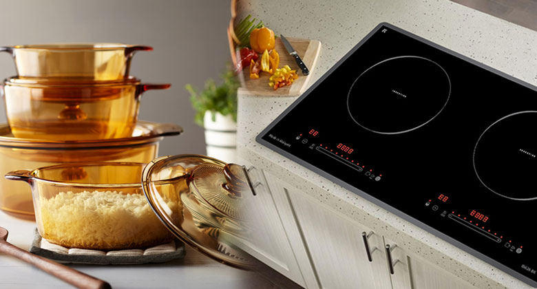 Nồi thủy tinh có nấu được trên bếp từ không?