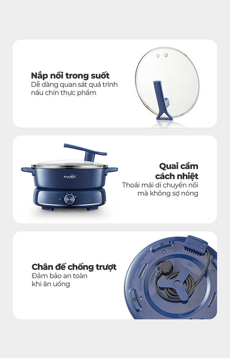 Nồi lẩu hấp thủy nhiệt MAGIC Eco AC-282 - Thiết kế hiện đại, tinh tế