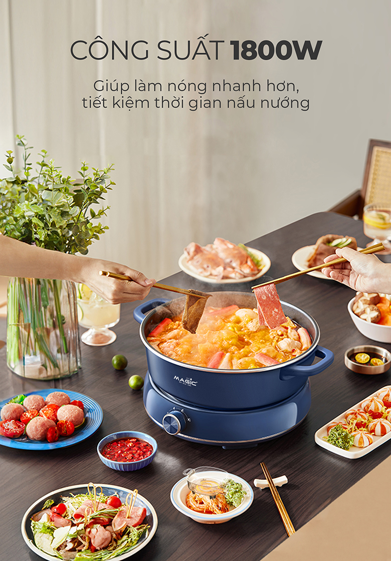 Nồi lẩu hấp thủy nhiệt MAGIC Eco AC-282 - Công suất lớn 1800W