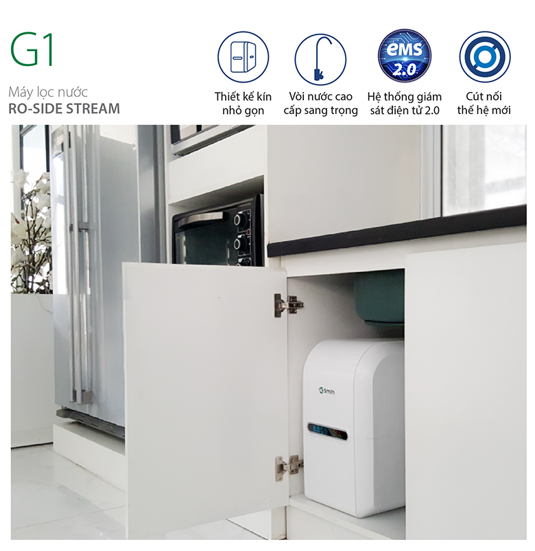 Máy lọc nước A. O. Smith G1 - Thiết kế hiện đại, lắp đặt dễ dàng