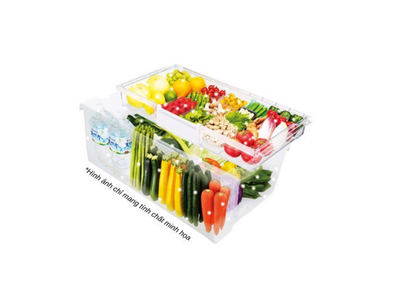 Tủ lạnh Hitachi Inverter 617 lít Multi Door R-HW620RV(XK) - Ngăn rau quả giữ ẩm Aero-care dành riêng cho rau củ