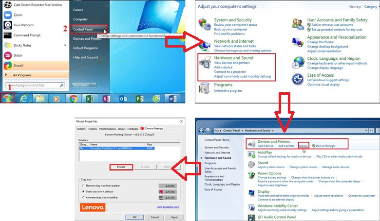 Laptop bị đơ chuột cảm ứng kích hoạt Touchpad trong Mouse Properties